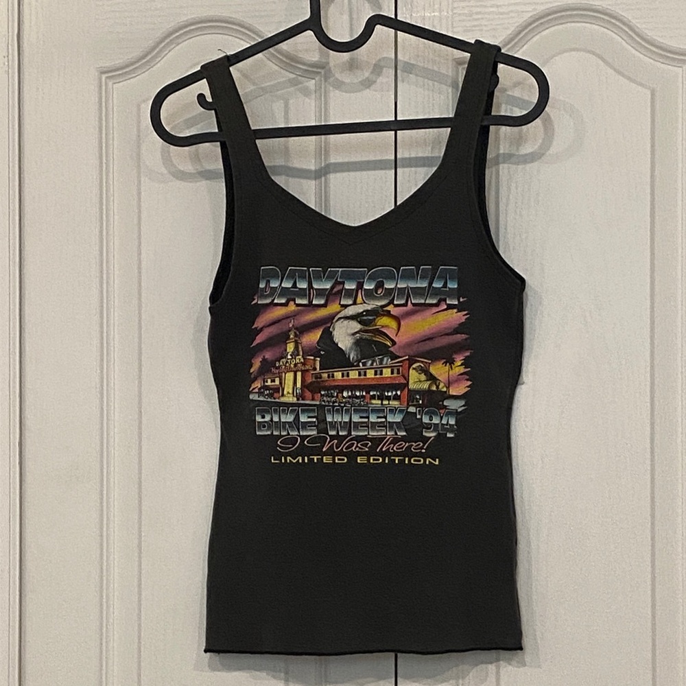 *VINTAGE Daytona Bike week Black Tank Top-L ( M) DAYTONA HARLEY DAVIDSON